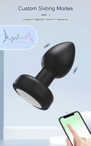 Mode gestuelle du plug anal noir vibrant lumineux-Le royaume du plug