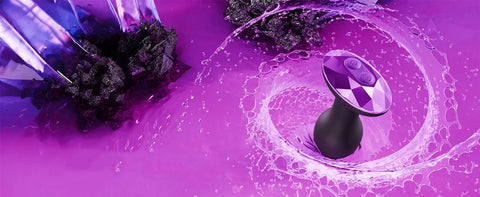 Mode waterproof du plug anal de luxe noir vibrant et rotatif à 360 degrés-Le Royaume Du Plug