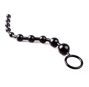 Perles anales noir en silicone-Luckyprize