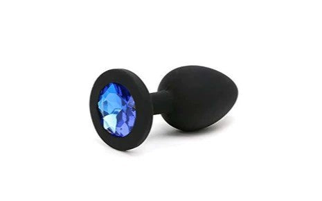 Petit plug anal diamant noir en silicone-Luckyprize