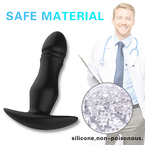 Plug anal vibrant en silicone noir chirurgical-Le Royaume Du Plug
