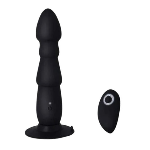 Plug anal vibrant plusieurs vitesse noir avec télécommande-Le royaume du plug