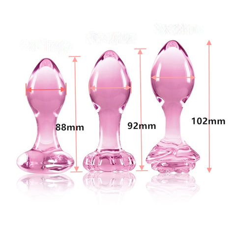 Taille des plugs anaux en verre Lovely Pink-Le Royaume Du Plug