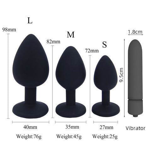 Taille du kit anal silicone avec vibromasseur-Le Royaume Du Plug