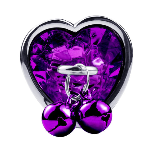 Vue de face du Plug Anal en forme de cœur violet-Le Royaume Du Plug