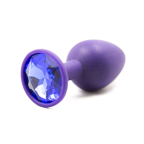 Vue de face du Plug anal silicone diamant violet-Le Royaume Du Plug