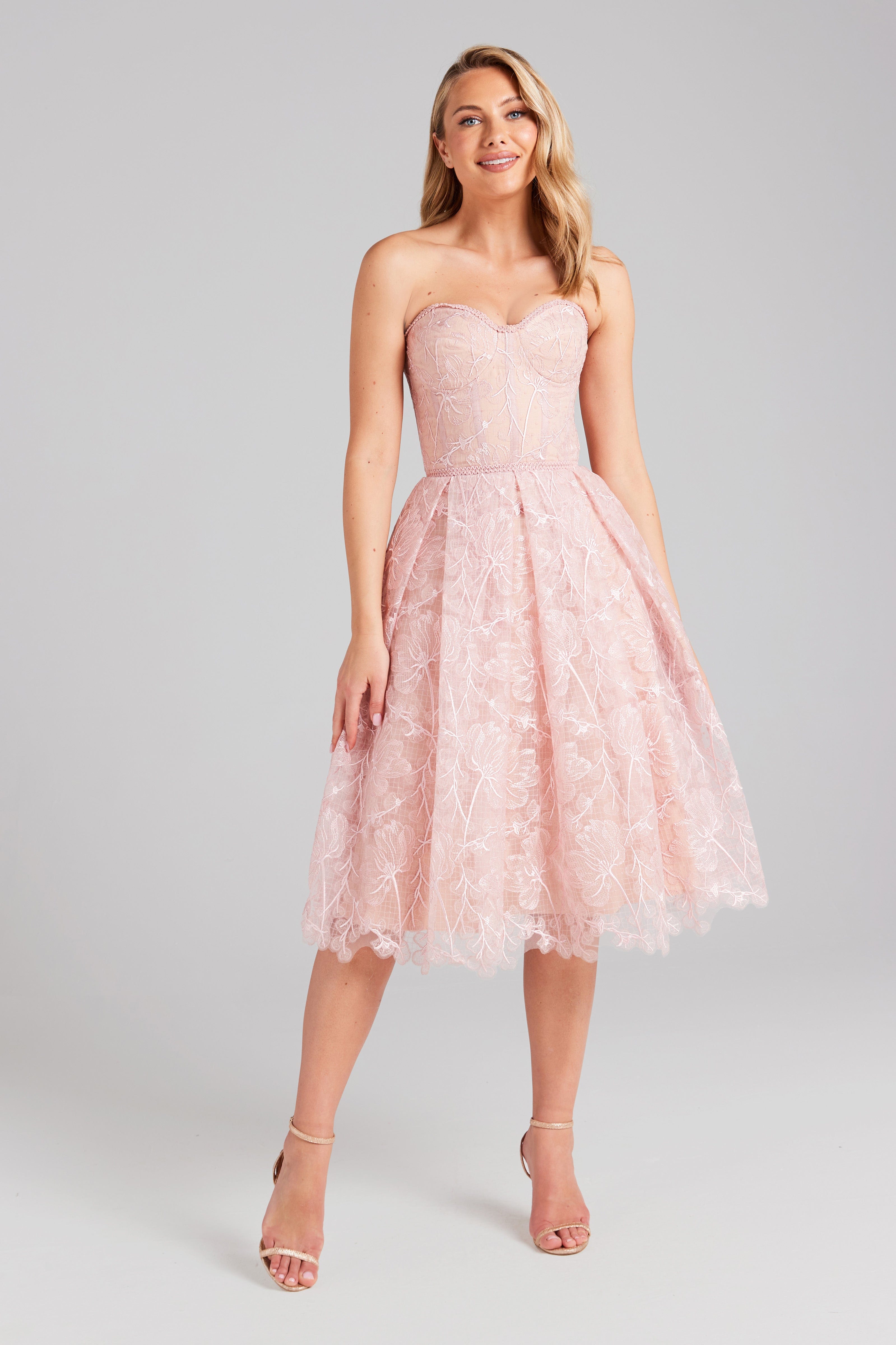 Baby pink tulle midi corset dress freeshipping - Glamfe – Glamfe