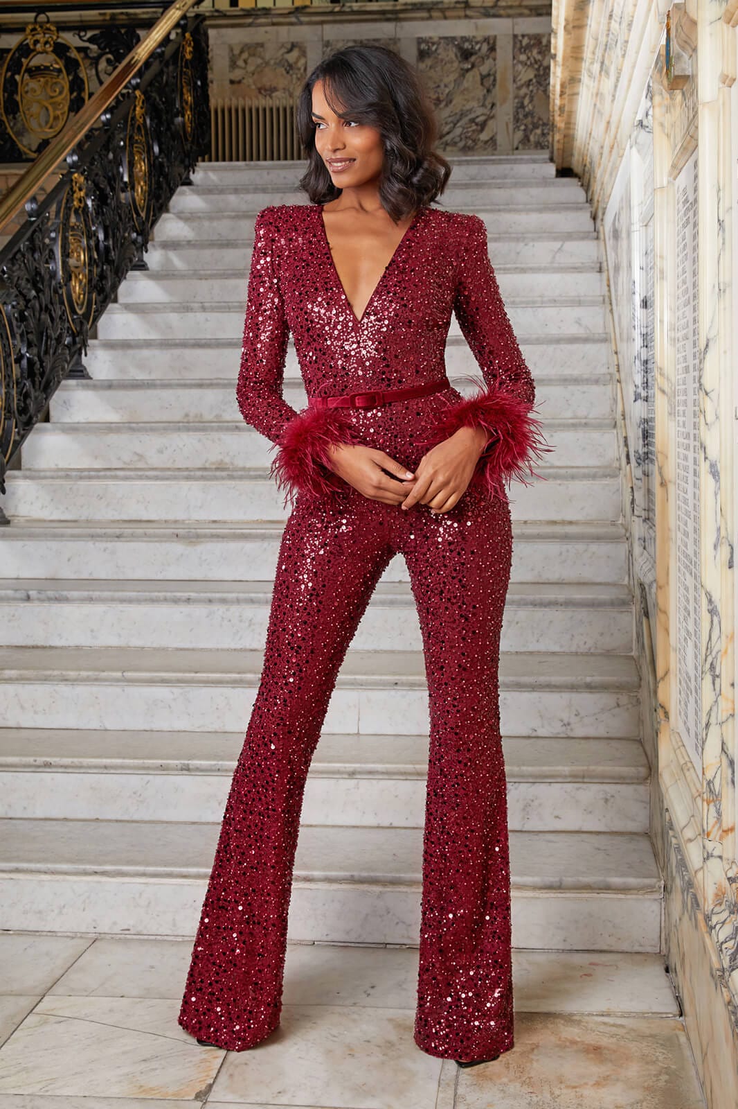 red jumpsuit for prom