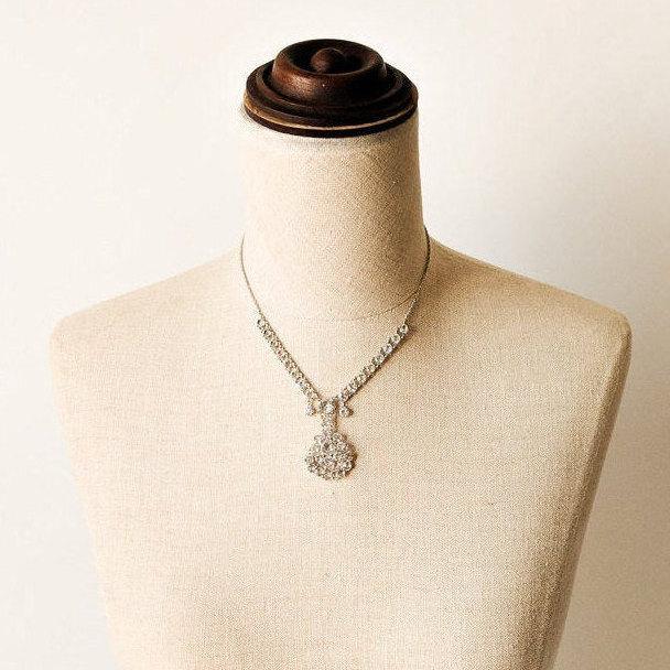 1930s Crystal Pendant Necklace Pop And Glam Vintage