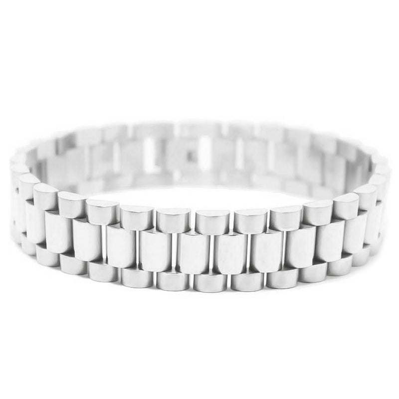 white gold president bracelet