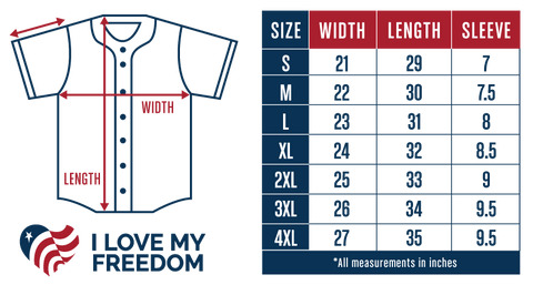 Cooperstown Jersey Size Chart