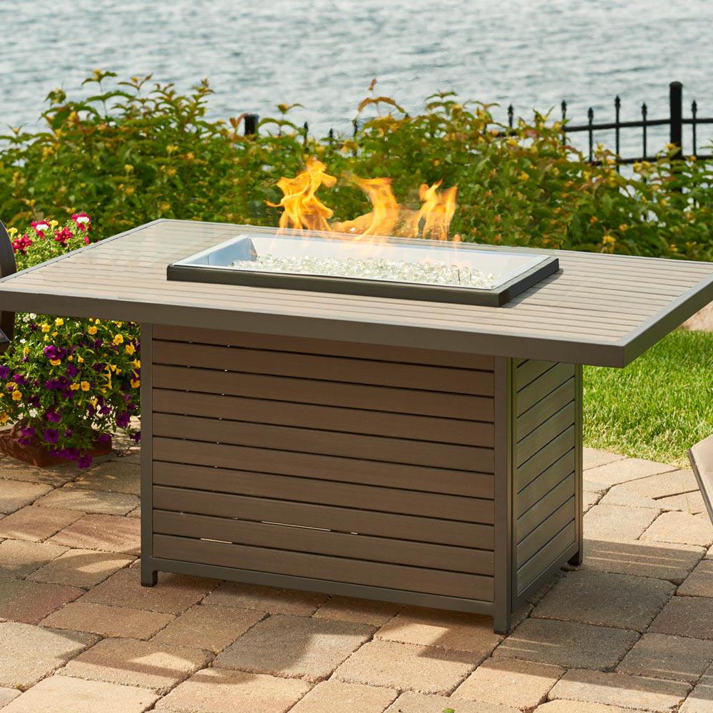 Brooks Outdoor Propane Gas Fire Pit Table - Grey - BRK-1224-K - The ...