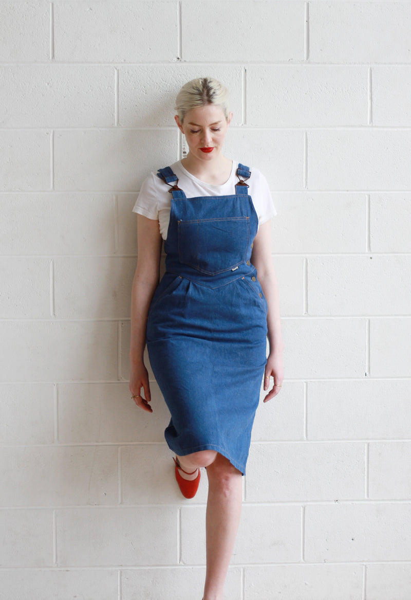 denim overall jumper dress