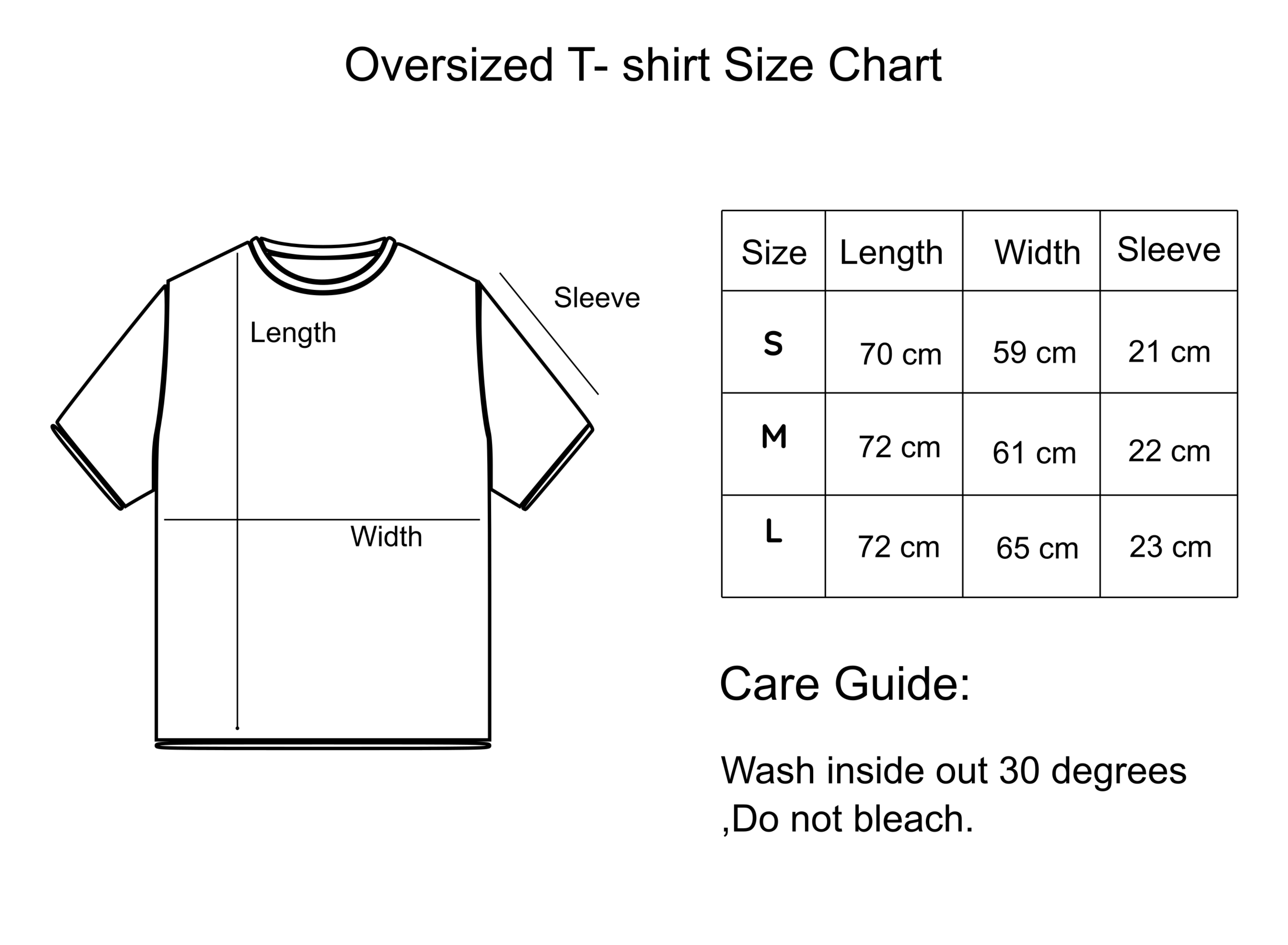 madd oversized t shirts size guide