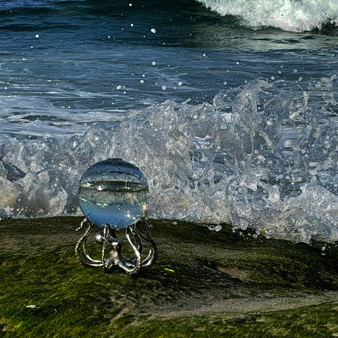 bio_orb octostand on the beach tide pools