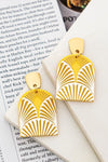 Etched Pattern Painted Dome Earrings (Pick Color)