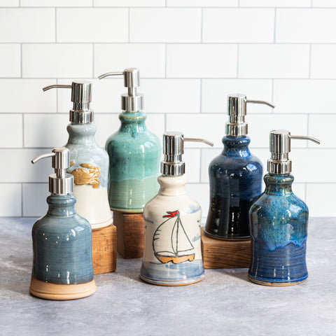 Stone Grey Soap Dispenser – Above the Sea Pottery