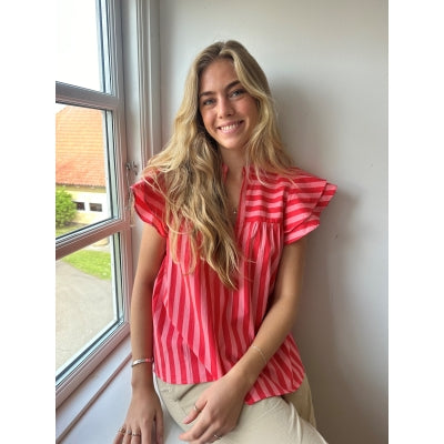 Continue - Christel Red Stripe Blouse