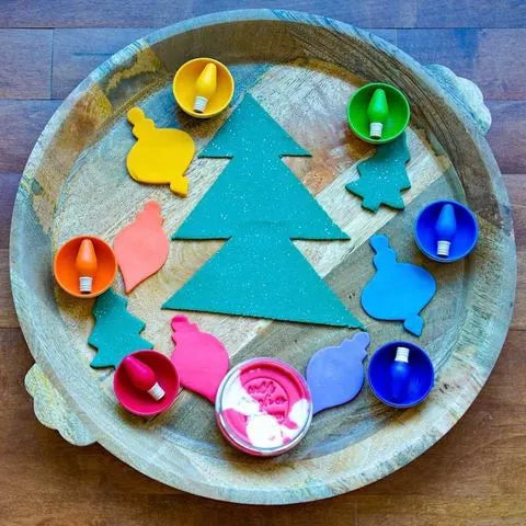 Christmas Playdough Activities - Colour Match