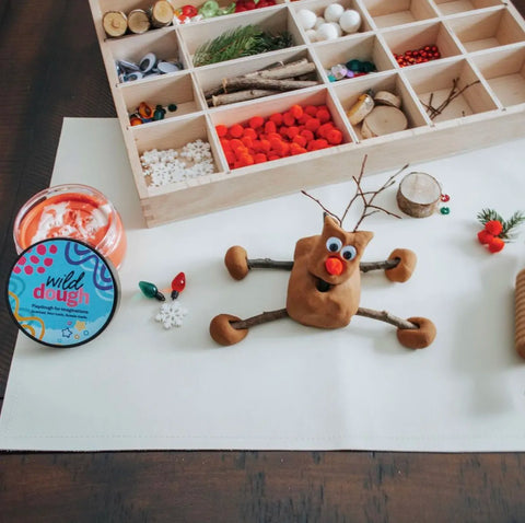 Christmas Playdough Activities - Reindeer