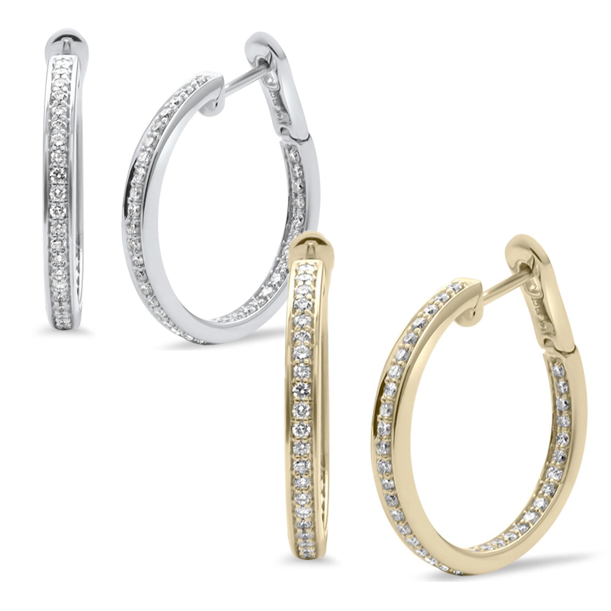 chanel diamond hoop earrings