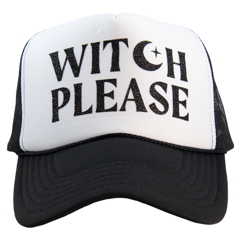 'Witch Please'Black & White Foam Trucker Hat