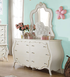 Acme 30514 Edalene Pearl White Girl 6 Drawer Dresser And Mirror