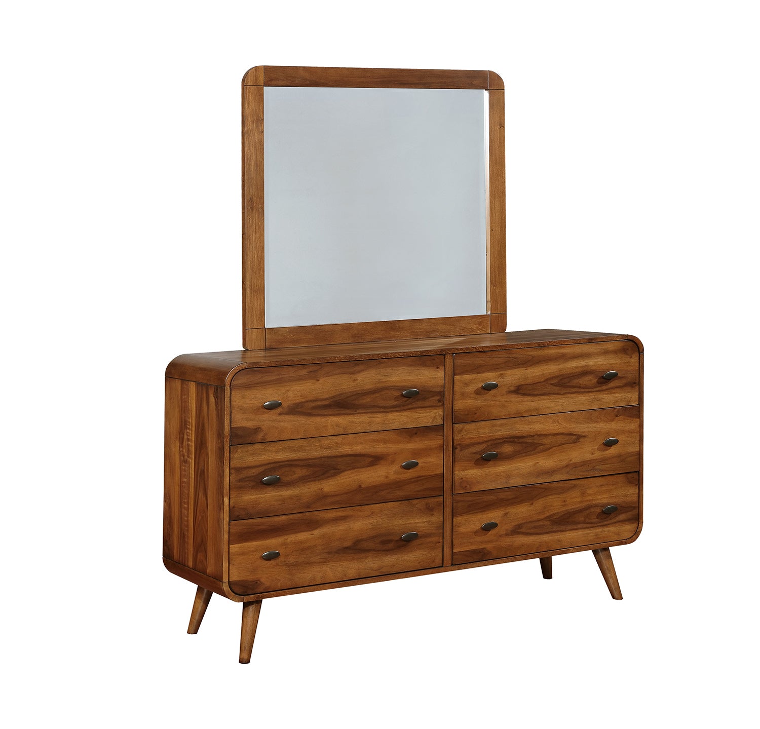 Robyn Dark Walnut Gunmetal Hardware Dresser And Mirror Flatfair