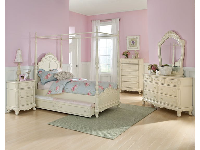 homelegance 1386tpp-1 cinderella white wood 5 piece twin bedroom set