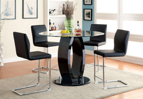 Furniture Of America Cm3825bk Rt Lodia I Contemporary Black Glass