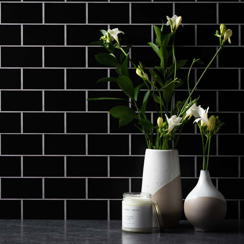 White Subway Ebony Subway Tile Photo Backdrop 24 X 24 V Flat   White Subway TileEbony Subway Tile 10 800x 