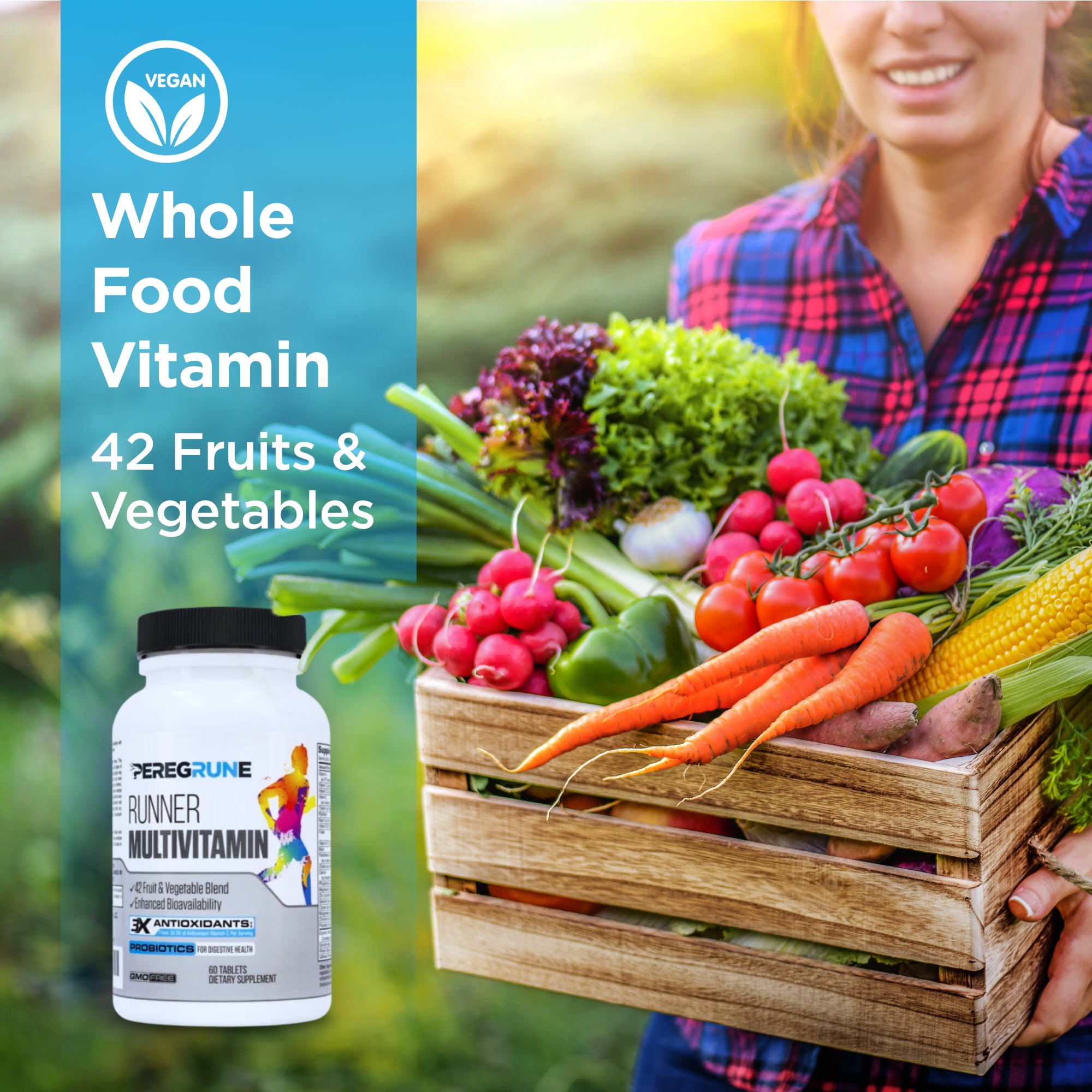 Meerdere Tegenstander subtiel Runner Multivitamin (Vegan) - Probiotic, 3x Antioxidant, 10x Vitamin B –  PEREGRUNE