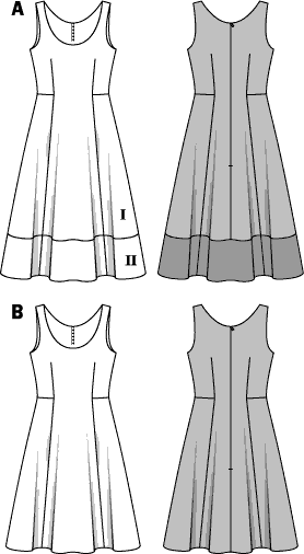 Burda B6758 Dresses Sewing Pattern 6758 Line Art From Patternsandplains.com