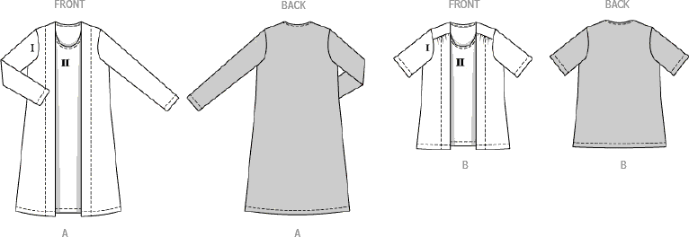 Burda Style Pattern 5818 Misses Dress and Blouse B5818 Line Art From Patternsandplains.com