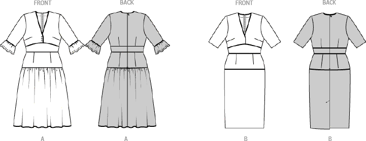 Burda Style Pattern 5820 Misses Dress B5820 Line Art From Patternsandplains.com
