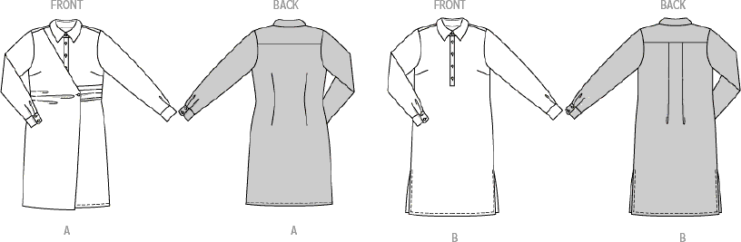 Burda Style Pattern 5826 Misses Dress B5826 Line Art From Patternsandplains.com