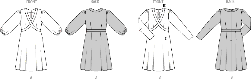 Burda Style Pattern 5838 Misses Dress B5838 Line Art From Patternsandplains.com