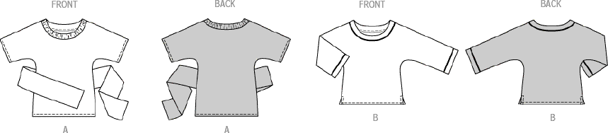 Burda Style Pattern 5843 Misses Shirt B5843 Line Art From Patternsandplains.com