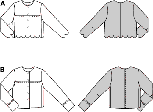Burda Style Pattern 5870 Misses Jacket B5870 Line Art From Patternsandplains.com
