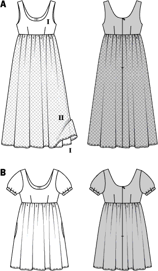 Burda Style Pattern B6312 Misses ballet neckline dress 6312 Line Art From Patternsandplains.com