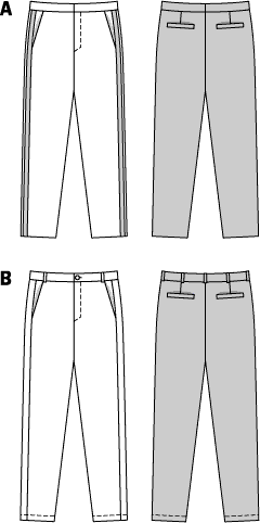 Burda Style Pattern B6350 Men's pants 6350 - Patterns and Plains