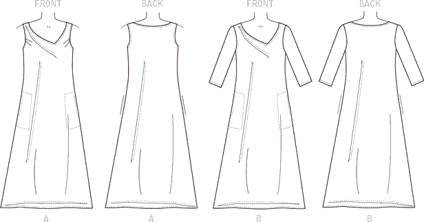 Butterick Pattern B6283 Misses Dress 6283 Line Art From Patternsandplains.com