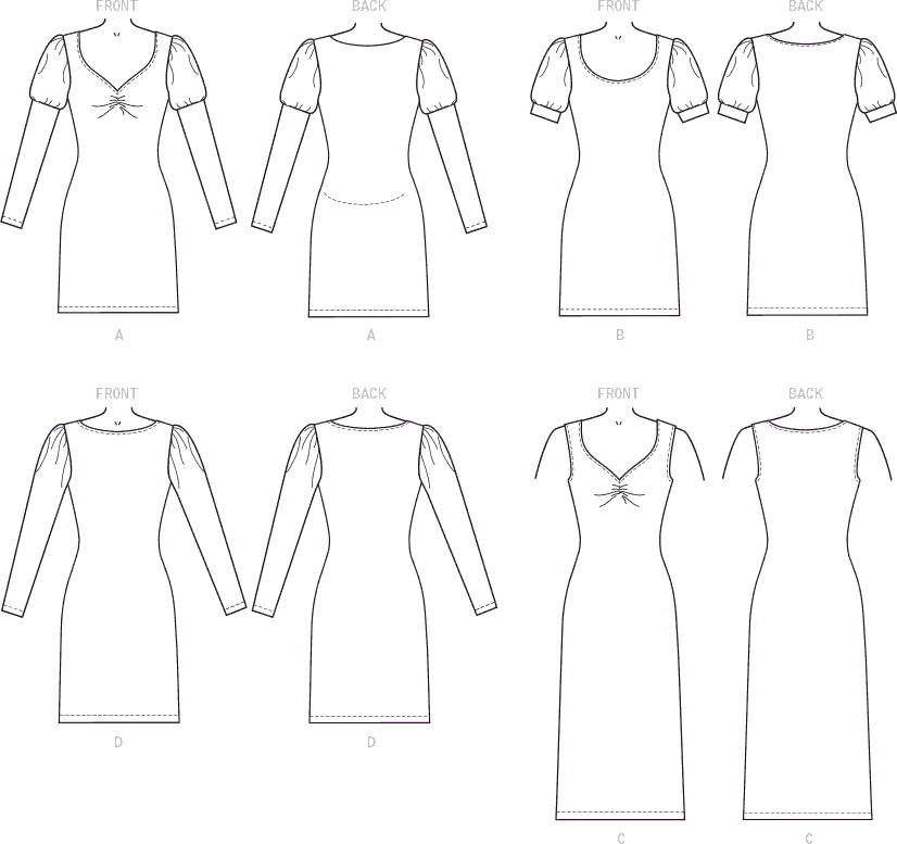 McCall's Pattern M7967 Misses Dresses 7967 Line Art From Patternsandplains.com