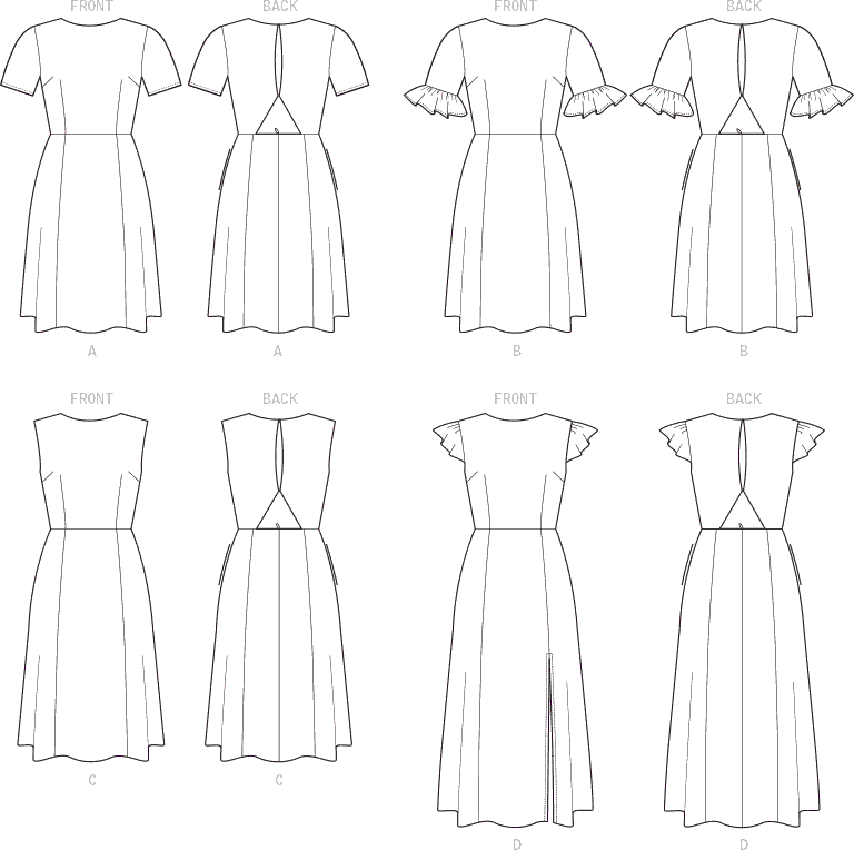 McCall's Pattern M7971 Misses Dresses 7971 Line Art From Patternsandplains.com