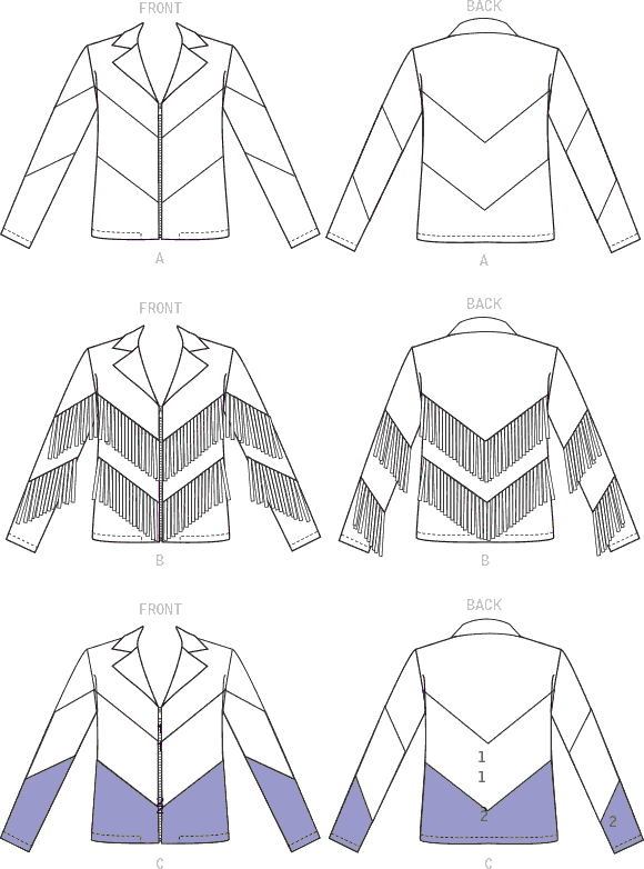 McCall's Pattern M8012 Misses Jackets 8012 Line Art From Patternsandplains.com