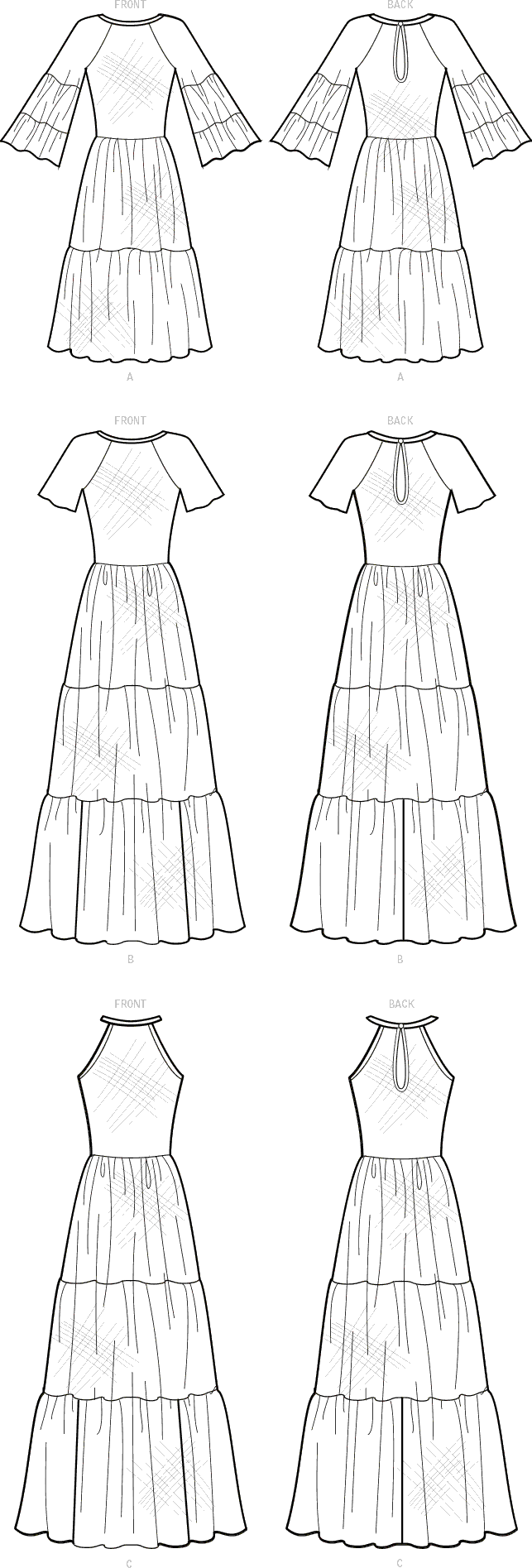 McCall's Pattern M8110 #JourneeMcCalls Misses Dresses 8110 Line Art From Patternsandplains.com