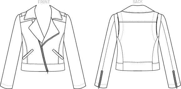 McCall's Pattern M8121 Misses Jacket 8121 Line Art From Patternsandplains.com