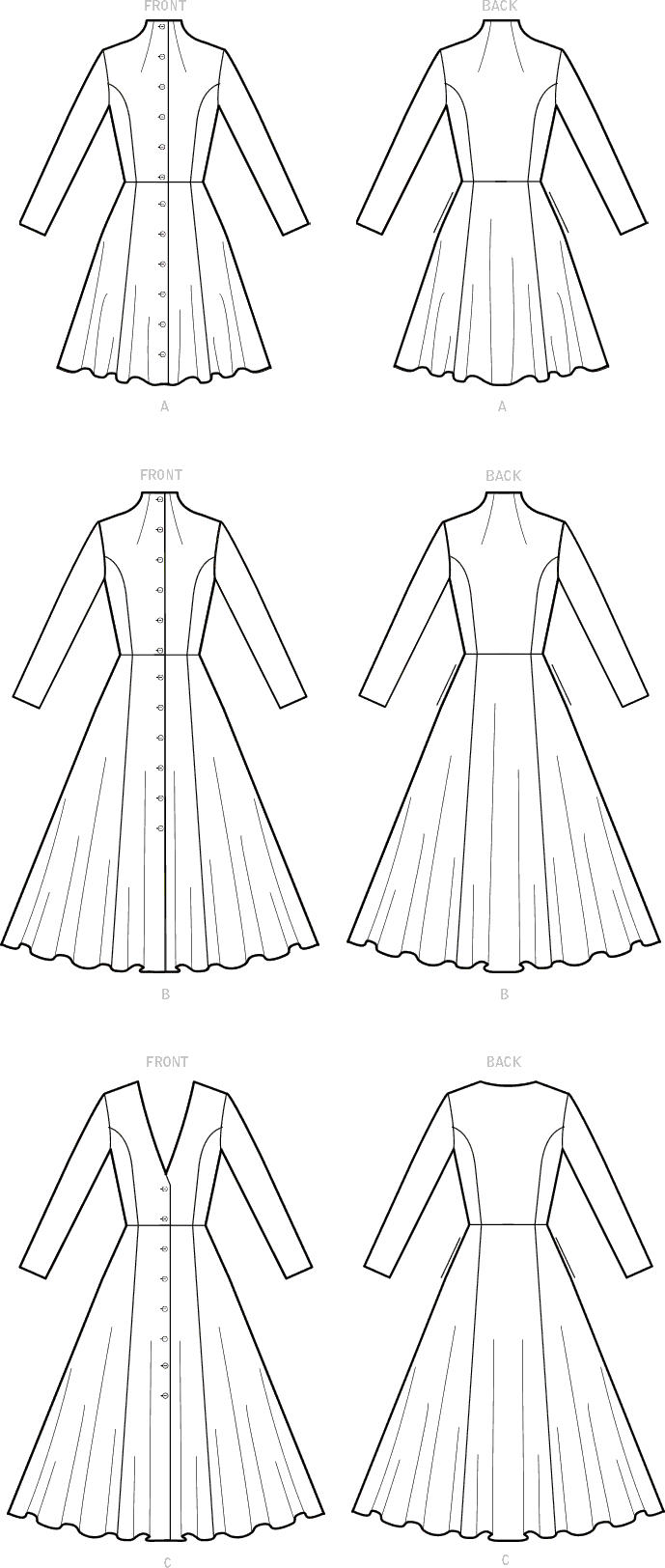 McCall's M8156 Misses 16 to 24 Fitted and Flared Full Length Coat Sewing Pattern