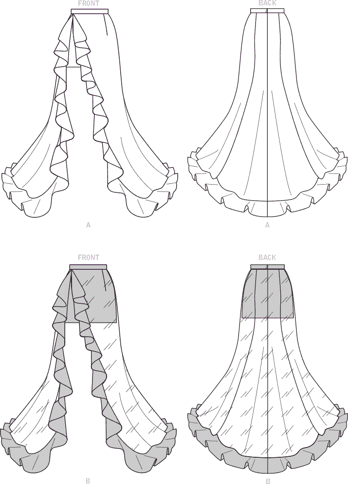 McCall's Pattern M8229 Misses Skirt 8229 Line Art From Patternsandplains.com