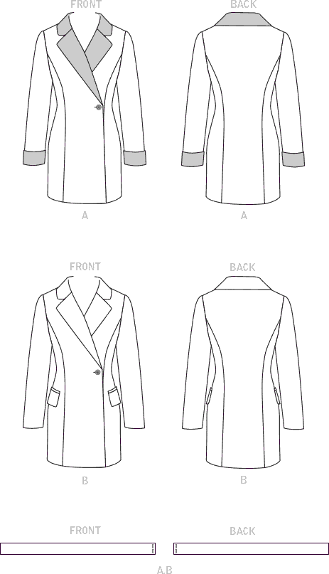 McCall's Pattern M8230 Misses Jacket Dress 8230 Line Art From Patternsandplains.com